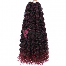 Codite de par Afro Hawaii Ocean Wave Crochet Twist de 50 cm Cod HOW50T1BUG Brunet cu Burgundy 